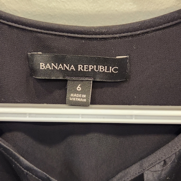 Banana Republic Satin Dress with Ruffle Hem, Black, Size US 6 - Picture 8 of 10